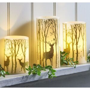 Mysmartbuy.Com Christmas Woodland Led Pillar Candles Set Of 3 Indoor Home Decor Flameless Light Mysmartbuy.Com Christmas Woodland Led Pillar Candles Set Of 3 Indoor Home Decor Flameless Light