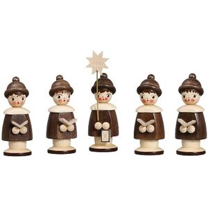 Erzgebirgische Volkskunst Drechslerei Schalling Miniature Figures 5 Carolers Natural Height 6.2cm New Christmas Figures Church Erzgebirgische Volkskunst Drechslerei Schalling Miniature Figures 5 Carolers Natural Height 6.2cm New Christmas Figures Church