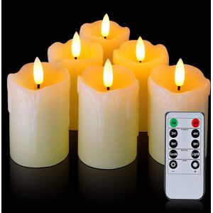 Homemory 6 Pack Real Wax Flameless Tealights Votive Candles With Remote, Led Te Homemory 6 Pack Real Wax Flameless Tealights Votive Candles With Remote, Led Te