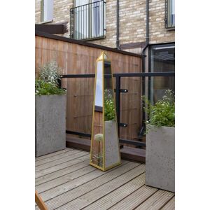 The Obelisk Gold Framed Edge Garden Mirrored Ornament - 47x10x10" 120x25x25cm The Obelisk Gold Framed Edge Garden Mirrored Ornament - 47x10x10" 120x25x25cm