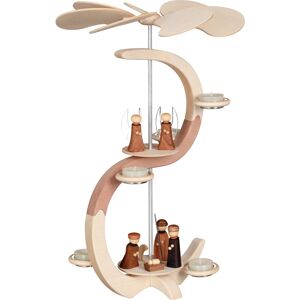 Seiffener Volkskunst German Christmas Pyramid, 2-Tier, Height 46 Cm / 18 Inch, Natural.. Sv 16301 New Seiffener Volkskunst German Christmas Pyramid, 2-Tier, Height 46 Cm / 18 Inch, Natural.. Sv 16301 New