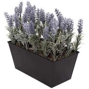 Greenbrokers Artificial Lavender Tin Black Planter Window Box 30cm/12in Greenbrokers Artificial Lavender Tin Black Planter Window Box 30cm/12in