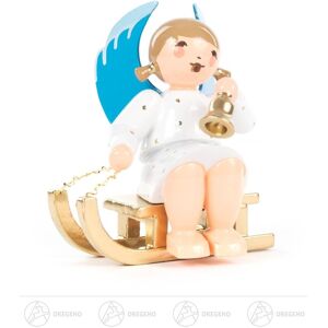 Großhandel Dregeno Angel With Bell Sitting On Sled H=approx 6 Cm New Erzgebirge Christmas Figure Großhandel Dregeno Angel With Bell Sitting On Sled H=approx 6 Cm New Erzgebirge Christmas Figure