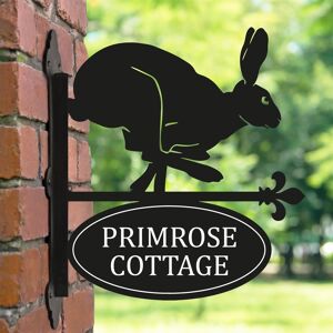 Black Country Metal Works Running Hare Iron Bracketed House Name Sign Black Country Metal Works Running Hare Iron Bracketed House Name Sign