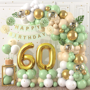 Does Not Apply 60th Birthday Decorations Sage Green,60th Birthday Balloon Garland Party Decorat Does Not Apply 60th Birthday Decorations Sage Green,60th Birthday Balloon Garland Party Decorat