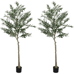 Homcom Indoor Artificial Plants Faux Potted Silk Olive Trees - 180 Cm Homcom Indoor Artificial Plants Faux Potted Silk Olive Trees - 180 Cm