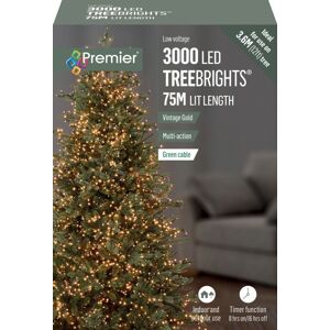 Premier 3000 Led Multi-Action Treebrights Christmas Lights Timer - Vintage Gold Premier 3000 Led Multi-Action Treebrights Christmas Lights Timer - Vintage Gold