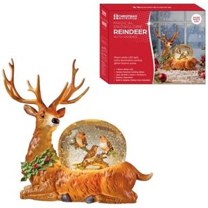 The Christmas Workshop Snow Globe Golden Reindeer Light Up With Robin Led Christmas Battery Operated The Christmas Workshop Snow Globe Golden Reindeer Light Up With Robin Led Christmas Battery Operated