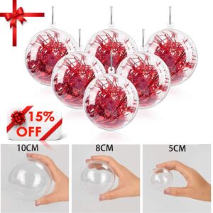 Agm 160pcs Christmas Balls Clear Fillable Baubles Sphere Xmas Tree Ornament 5/8/10cm Agm 160pcs Christmas Balls Clear Fillable Baubles Sphere Xmas Tree Ornament 5/8/10cm