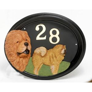 Black Country Metal Works Chow Chow - Hand Painted House Sign / Plaque With Number Black Country Metal Works Chow Chow - Hand Painted House Sign / Plaque With Number
