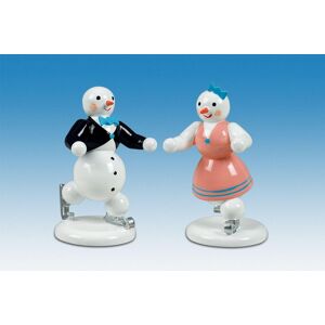 Kde-Kunstgewerbliche Drechslerei Ellmann Wooden Figure Christmas Snowman Ice Skating Couple Height Approx 6.5 Cm New Kde-Kunstgewerbliche Drechslerei Ellmann Wooden Figure Christmas Snowman Ice Skating Couple Height Approx 6.5 Cm New