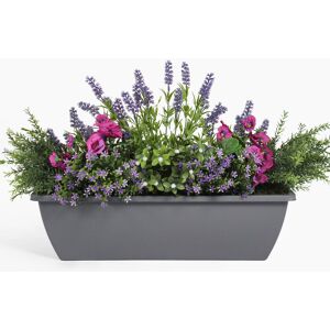 Blooming Artificial - Faux English Garden Window Box - Outdoors Garden Lavender Blooming Artificial - Faux English Garden Window Box - Outdoors Garden Lavender