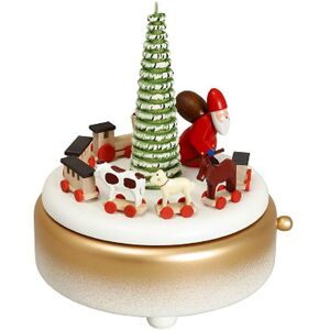 Erzgebirgische Volkskunst Drechslerei Schalling Music Box Santa Claus White 13x15.5x13cm New Music Box Music Mechanism Erzgebirgische Volkskunst Drechslerei Schalling Music Box Santa Claus White 13x15.5x13cm New Music Box Music Mechanism