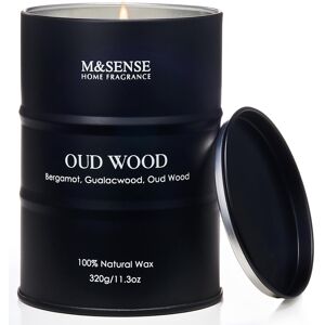 M&sense Oud Wood Organic Soy Wax Scented Candles Gifts For Men 320g 70 Hours No M&sense Oud Wood Organic Soy Wax Scented Candles Gifts For Men 320g 70 Hours No