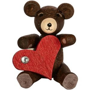 Erzgebirgische Volkskunst Richard Glässer Gmbh Wood Figure Bear Sitting With Heart Height Approx. 3cm New Wooden Animal Erzgebirgische Volkskunst Richard Glässer Gmbh Wood Figure Bear Sitting With Heart Height Approx. 3cm New Wooden Animal