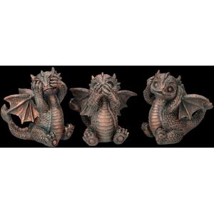 Figures Bronze Color - Nothing Evil - Funny Decorative Dragon Fantasy Figures Bronze Color - Nothing Evil - Funny Decorative Dragon Fantasy
