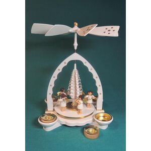 Erzgebirgische Volkskunst Richard Glässer Gmbh Pyramid Musician Angels White For Tealight And Candles Height Approx. 27cm New Erzgebirgische Volkskunst Richard Glässer Gmbh Pyramid Musician Angels White For Tealight And Candles Height Approx. 27cm New
