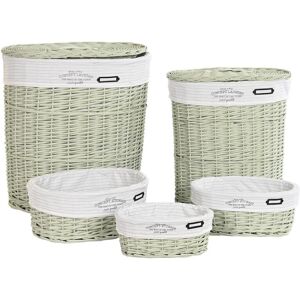 Set Of Baskets Dkd Home Decor Green Wicker 51 X 37 X 56 Cm 5 Pieces Set Of Baskets Dkd Home Decor Green Wicker 51 X 37 X 56 Cm 5 Pieces