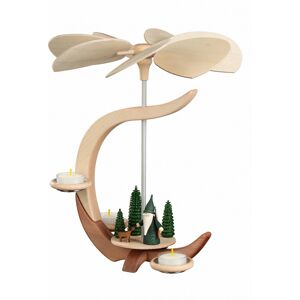 Seiffener Volkskunst Pyramid C-Shape, Height 30 Cm / 12 Inch, Original Erzgebirge By S.. Sv 16327 New Seiffener Volkskunst Pyramid C-Shape, Height 30 Cm / 12 Inch, Original Erzgebirge By S.. Sv 16327 New