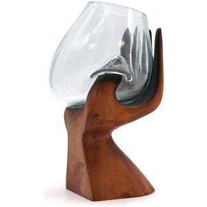 Ancient Wisdom Gamal Wood Molten Glass Bowl - Decor Ornament Ancient Wisdom Gamal Wood Molten Glass Bowl - Decor Ornament