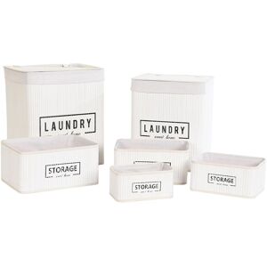 Set Of Baskets Dkd Home Decor White Bamboo 40 X 30 X 46 Cm 5 Pieces Set Of Baskets Dkd Home Decor White Bamboo 40 X 30 X 46 Cm 5 Pieces