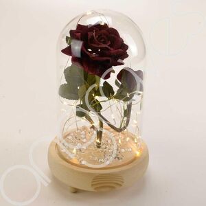 Angraves Bella Red Handmade Enchanted Rose & Rosebud In Glass Dome Bell Jar & Led Lights Angraves Bella Red Handmade Enchanted Rose & Rosebud In Glass Dome Bell Jar & Led Lights