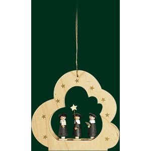 Erzgebirgische Volkskunst Richard Glässer Gmbh Christmas Tree Ornament Cloud Natural With Curious Figures Height = 9cm New Baum Erzgebirgische Volkskunst Richard Glässer Gmbh Christmas Tree Ornament Cloud Natural With Curious Figures Height = 9cm New Baum