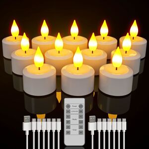 Soulbay Rechargeable Tea Lights, 12pcs Battery Led Flameless Tealight Candles Soulbay Rechargeable Tea Lights, 12pcs Battery Led Flameless Tealight Candles