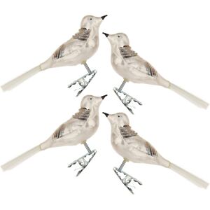 Großhandel Dregeno Thuringian Christmas Ornaments Bird Brown Silberglimmer 4er-Set Bxhxt 4x13x4cm Großhandel Dregeno Thuringian Christmas Ornaments Bird Brown Silberglimmer 4er-Set Bxhxt 4x13x4cm