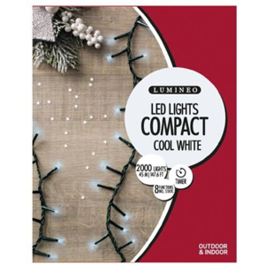 Kaemingk 2000 Led Multi-Action Christmas Tree Lights With Timer 45m - Cool White Kaemingk 2000 Led Multi-Action Christmas Tree Lights With Timer 45m - Cool White