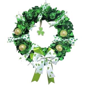 Sodial 3x(Wreath Green Shamrock Front Door Wreath For . Patty 'S Day Decoration C1k3) Sodial 3x(Wreath Green Shamrock Front Door Wreath For . Patty 'S Day Decoration C1k3)