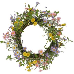 Gisela Graham Multicoloured Daisy Spring Wreath Easter Front Door Accessory Gisela Graham Multicoloured Daisy Spring Wreath Easter Front Door Accessory