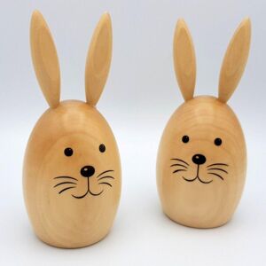 Erzgebirgische Volkskunst Drechslerei Schalling Dekorationsfiguren Rabbit Pair, Natural Large Bxhxt 6x14x6cm New Easter Figure Erzgebirgische Volkskunst Drechslerei Schalling Dekorationsfiguren Rabbit Pair, Natural Large Bxhxt 6x14x6cm New Easter Figure