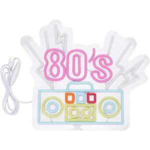 80'S Neon Sign Multi Color Led Strips Acrylic Panel 80'S Wall Decor For Bar Sg 80'S Neon Sign Multi Color Led Strips Acrylic Panel 80'S Wall Decor For Bar Sg