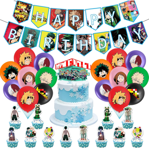 Does Not Apply 44pcs Hero Birthday Party Decoration, Mha Balloons Anime Cake Decorations, Carto Does Not Apply 44pcs Hero Birthday Party Decoration, Mha Balloons Anime Cake Decorations, Carto
