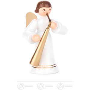 Großhandel Dregeno Angel With Russian Horn, Long Rock, Coloured H=6cm New Christmas Figures Wood Großhandel Dregeno Angel With Russian Horn, Long Rock, Coloured H=6cm New Christmas Figures Wood