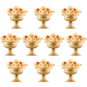 Vevor 10pcs 16cm/6.3” Wedding Flower Vase Metal Gold Floral Stand For Table Vevor 10pcs 16cm/6.3” Wedding Flower Vase Metal Gold Floral Stand For Table