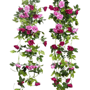 Does Not Apply 2pcs 7.8ft Double Color Artificial Fake Rose Garland Vines Hanging Silk Flowers Does Not Apply 2pcs 7.8ft Double Color Artificial Fake Rose Garland Vines Hanging Silk Flowers