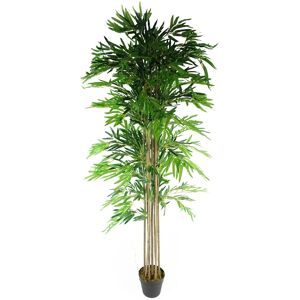 Artificial Bamboo Tree Green 180cm Lifelike Leaf Canes Black With 18cm Small Pot Artificial Bamboo Tree Green 180cm Lifelike Leaf Canes Black With 18cm Small Pot