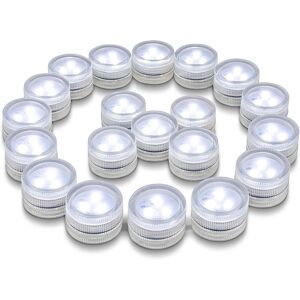 Jt Justime Submersible Led Lights, 20 Pack Waterproof Mini Tea Lights Candles Battery Oper Jt Justime Submersible Led Lights, 20 Pack Waterproof Mini Tea Lights Candles Battery Oper