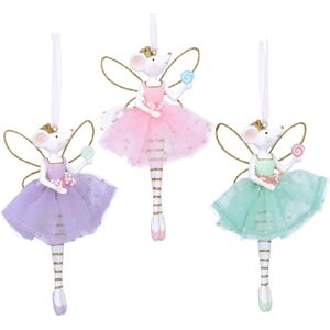 Gisela Graham Set Of Three Pastel Design Fairy Mice Christmas Tree Decorations Gisela Graham Set Of Three Pastel Design Fairy Mice Christmas Tree Decorations