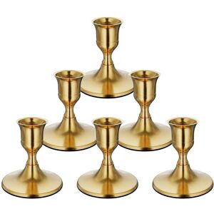 Sodial 4x(6pcs Brass Gold Taper Candle Holders, Vintage Metal Candlestick Holders7466 Sodial 4x(6pcs Brass Gold Taper Candle Holders, Vintage Metal Candlestick Holders7466