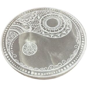 Ancient Wisdom Selenite Large Charger Plate - Decorative White Crystal 18cm Yin And Yang Ancient Wisdom Selenite Large Charger Plate - Decorative White Crystal 18cm Yin And Yang