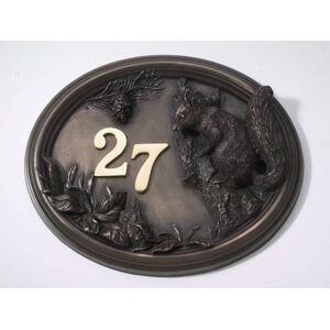 Black Country Metal Works Bronze Finish Squirrel Design House Number Sign Black Country Metal Works Bronze Finish Squirrel Design House Number Sign