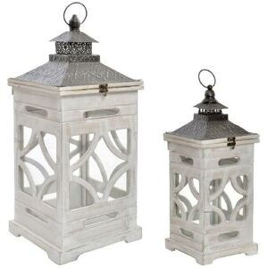 Lantern Set Home Esprit Natural Crystal Fir Arab 26,5 X 26,5 X 65 Cm [2 Piece Lantern Set Home Esprit Natural Crystal Fir Arab 26,5 X 26,5 X 65 Cm [2 Piece