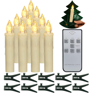 Does Not Apply Christmas Tree Candles, 10pcs Led Flameless Flickering Battery Taper Candles Wit Does Not Apply Christmas Tree Candles, 10pcs Led Flameless Flickering Battery Taper Candles Wit