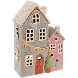Village Pottery Garden Double House Tealight Holder 350070 Village Pottery Garden Double House Tealight Holder 350070