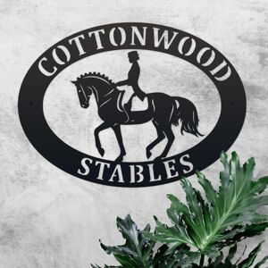Black Country Metal Works New Black Dressage Horse Iron Oval House Name Sign Black Country Metal Works New Black Dressage Horse Iron Oval House Name Sign