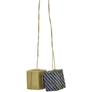 Kwo Kunstgewerbe-Werkstätten Olbernhau Gmbh Tree Trunk Package Gold/blue Wxdxh = 2x2x3cm New Christmas Tree Ornament Kwo Kunstgewerbe-Werkstätten Olbernhau Gmbh Tree Trunk Package Gold/blue Wxdxh = 2x2x3cm New Christmas Tree Ornament