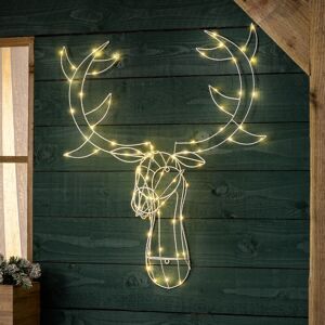 Christow Christmas Stag Head Light Xmas Wall Decoration Outdoor Indoor Battery Led H70cm Christow Christmas Stag Head Light Xmas Wall Decoration Outdoor Indoor Battery Led H70cm